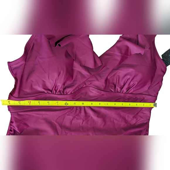 Burgundy Maroon Frill Sleeve One Piece Plus Size 20W NWT - Picture 8 of 8